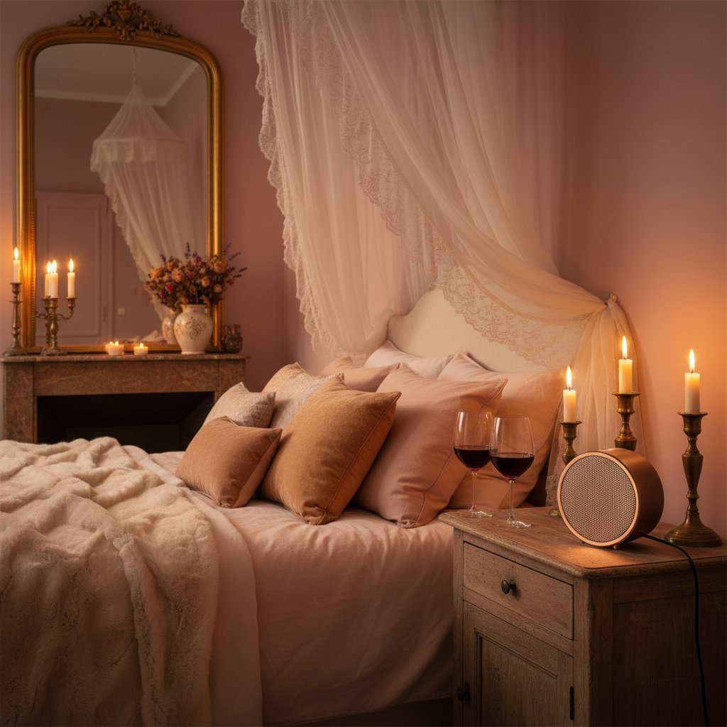 Crossfade spotify ambiance romantique - enceinte bluetooth verres vin chambre