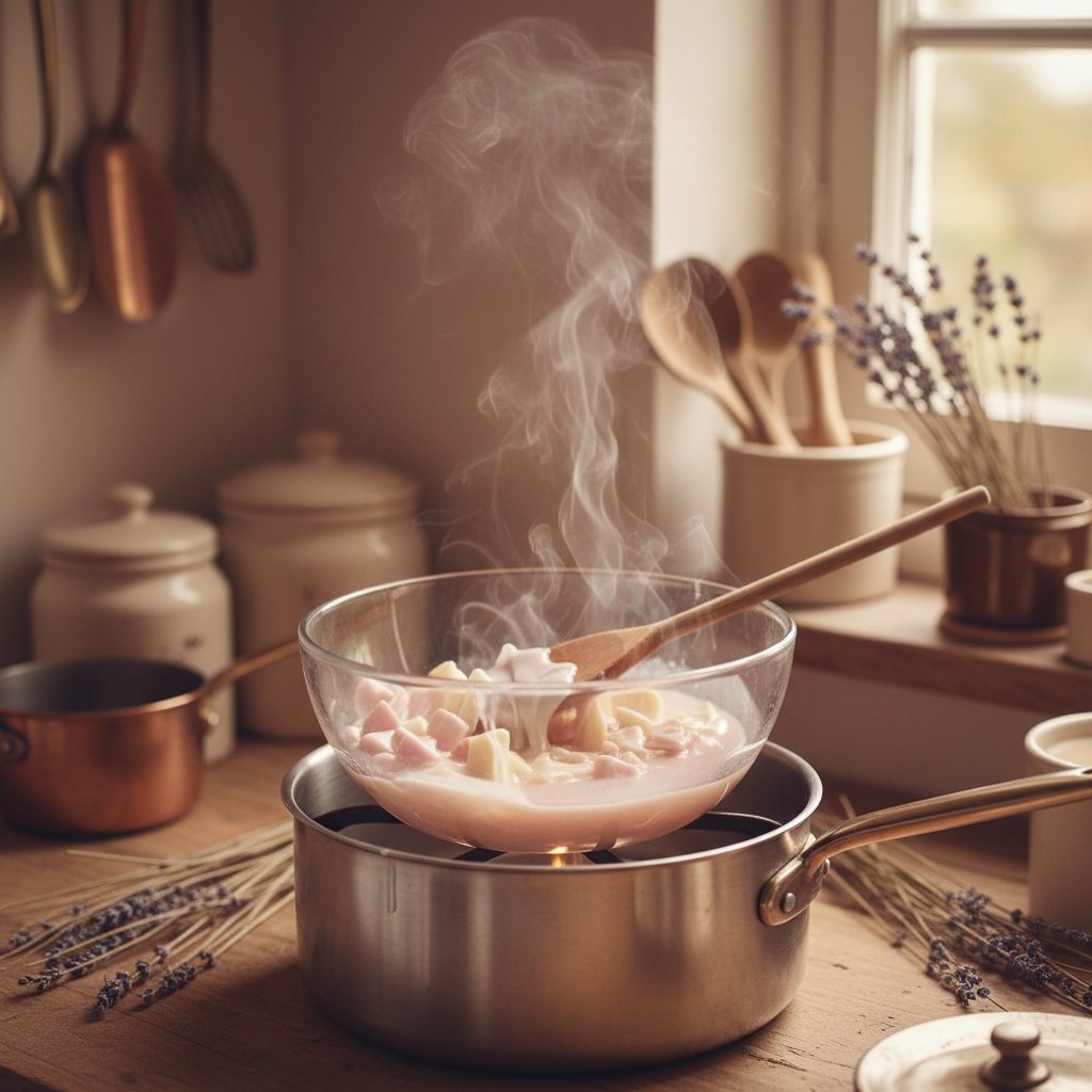 DIY bougie massage maison couple recette - bain-marie cire fondante