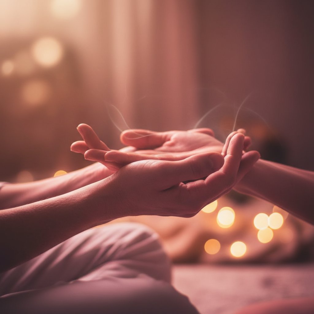 Durée massage tantrique couple débutant - mains jointes méditation