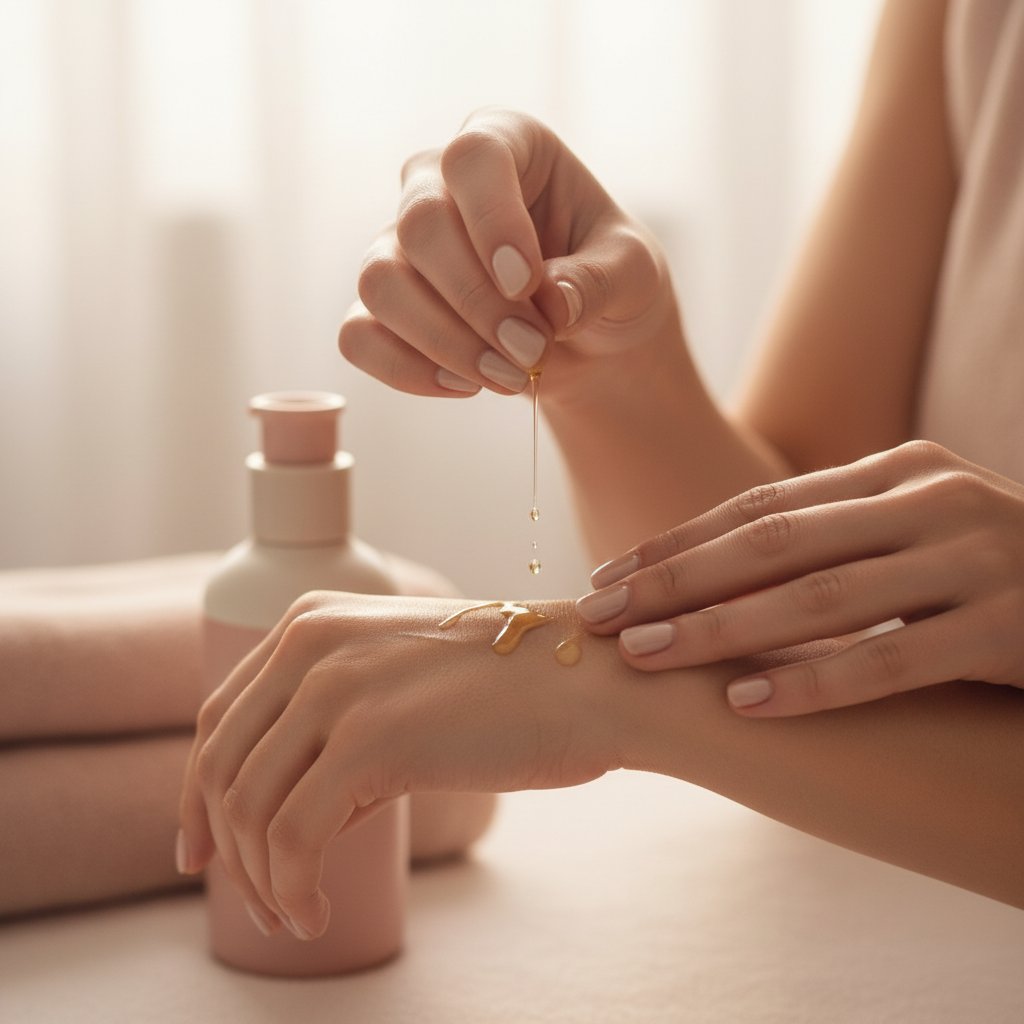 Huile massage tournesol intime - application douce sur la peau