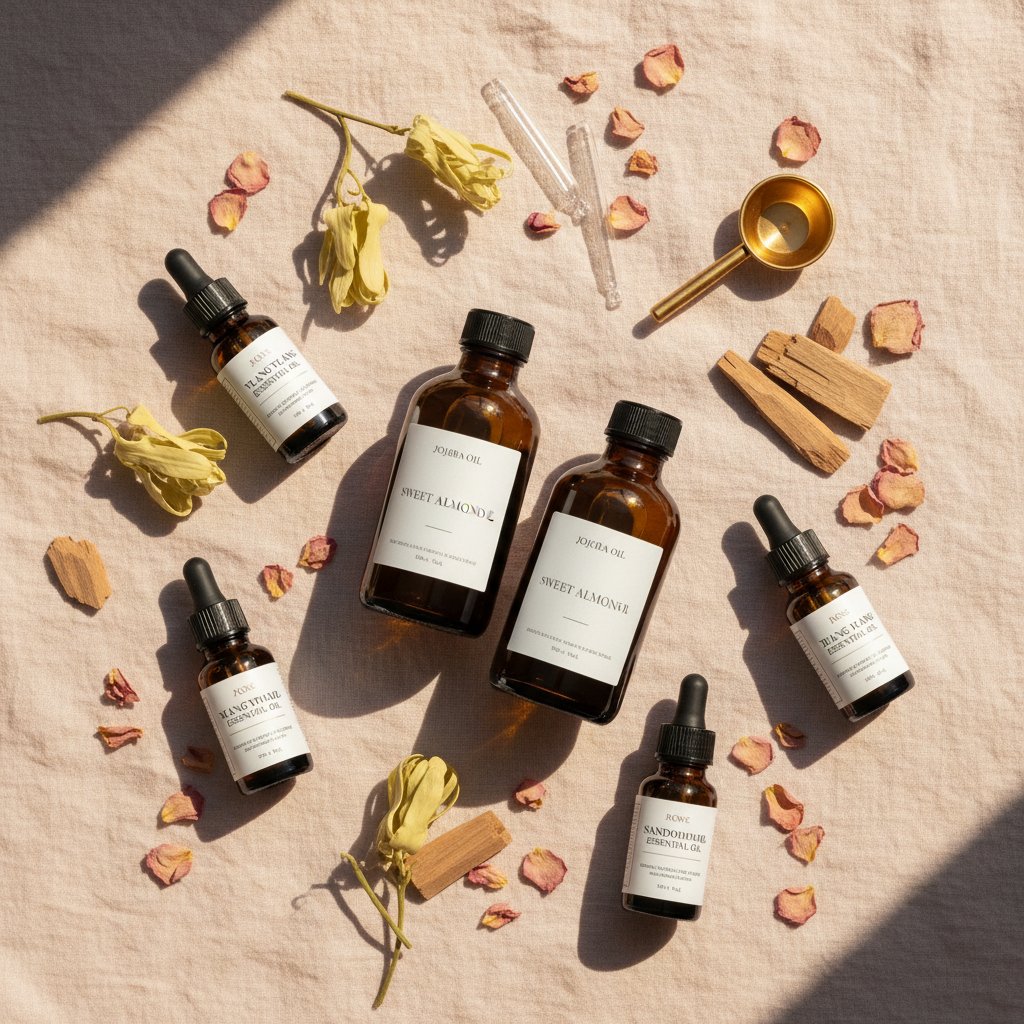 recette huile massage tantrique maison diy - ingrédients ylang-ylang jojoba