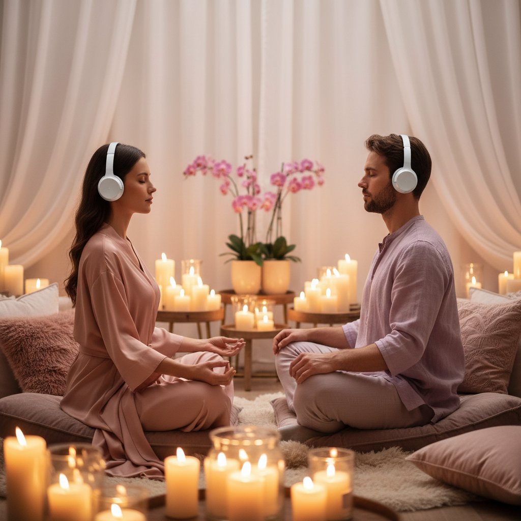 Musique 432 Hz couple méditation effets - écoute partagée au casque