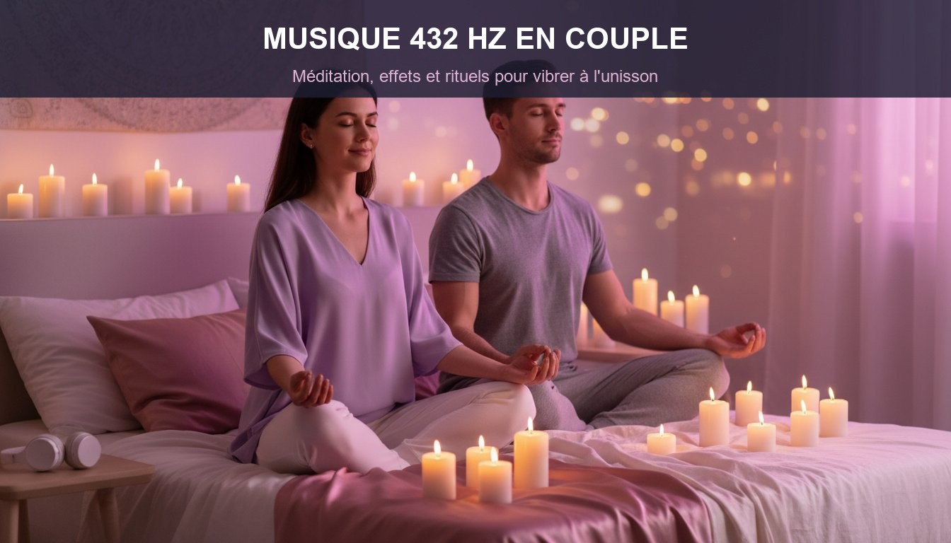 Musique 432 Hz couple meditation - couple meditant ensemble avec bougies