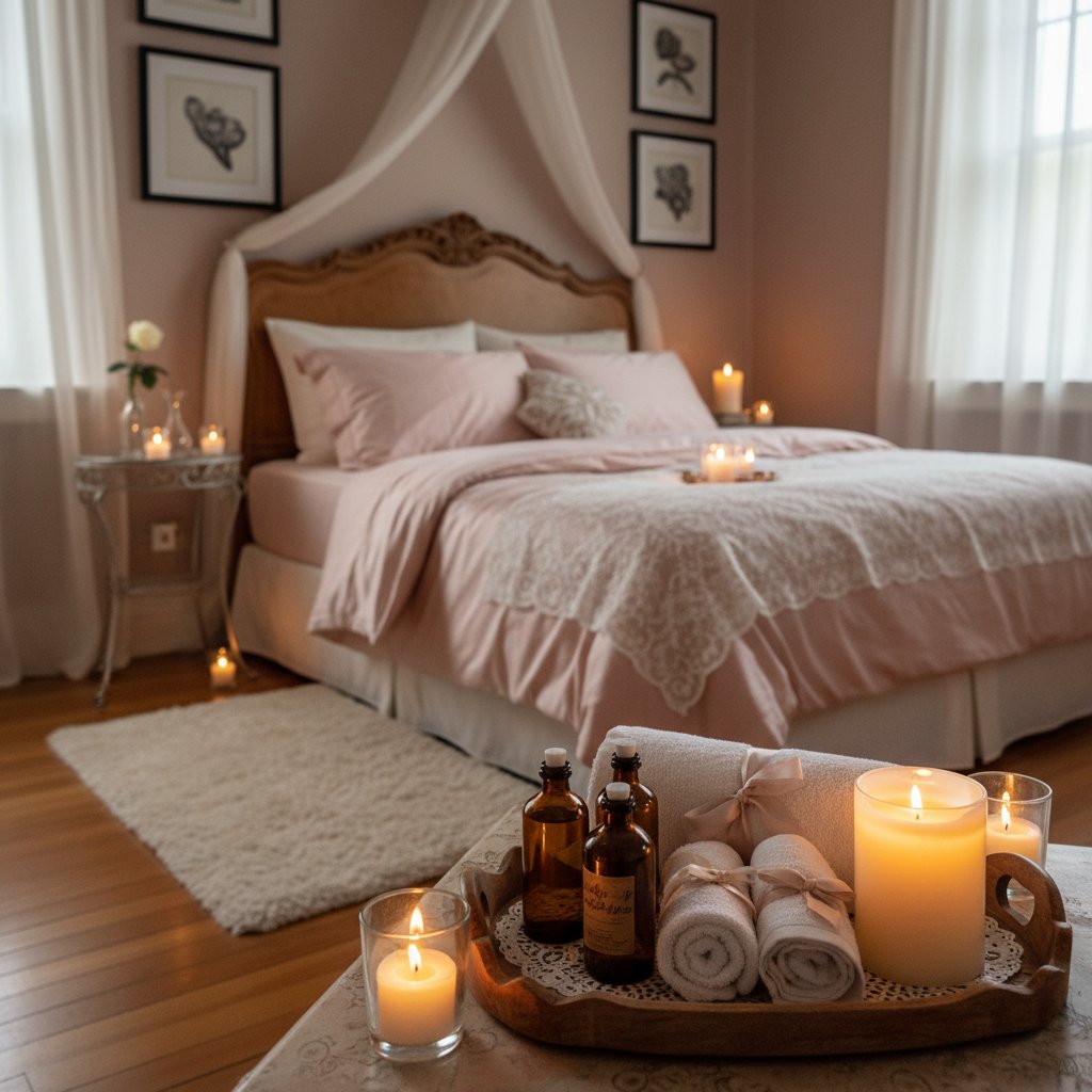 Plateau de rangement pour ranger huile massage couple conservation dans la chambre