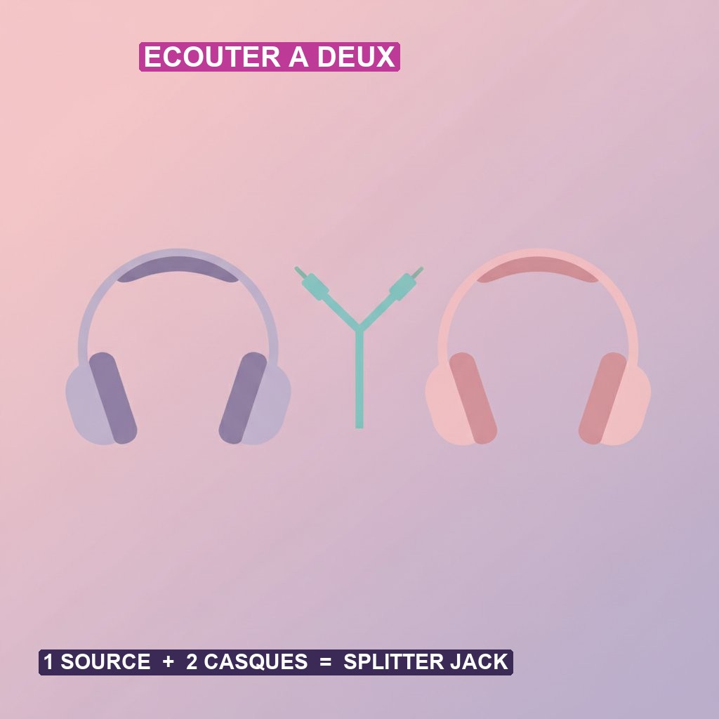 sons binauraux intimite couple - ecouter a deux splitter jack