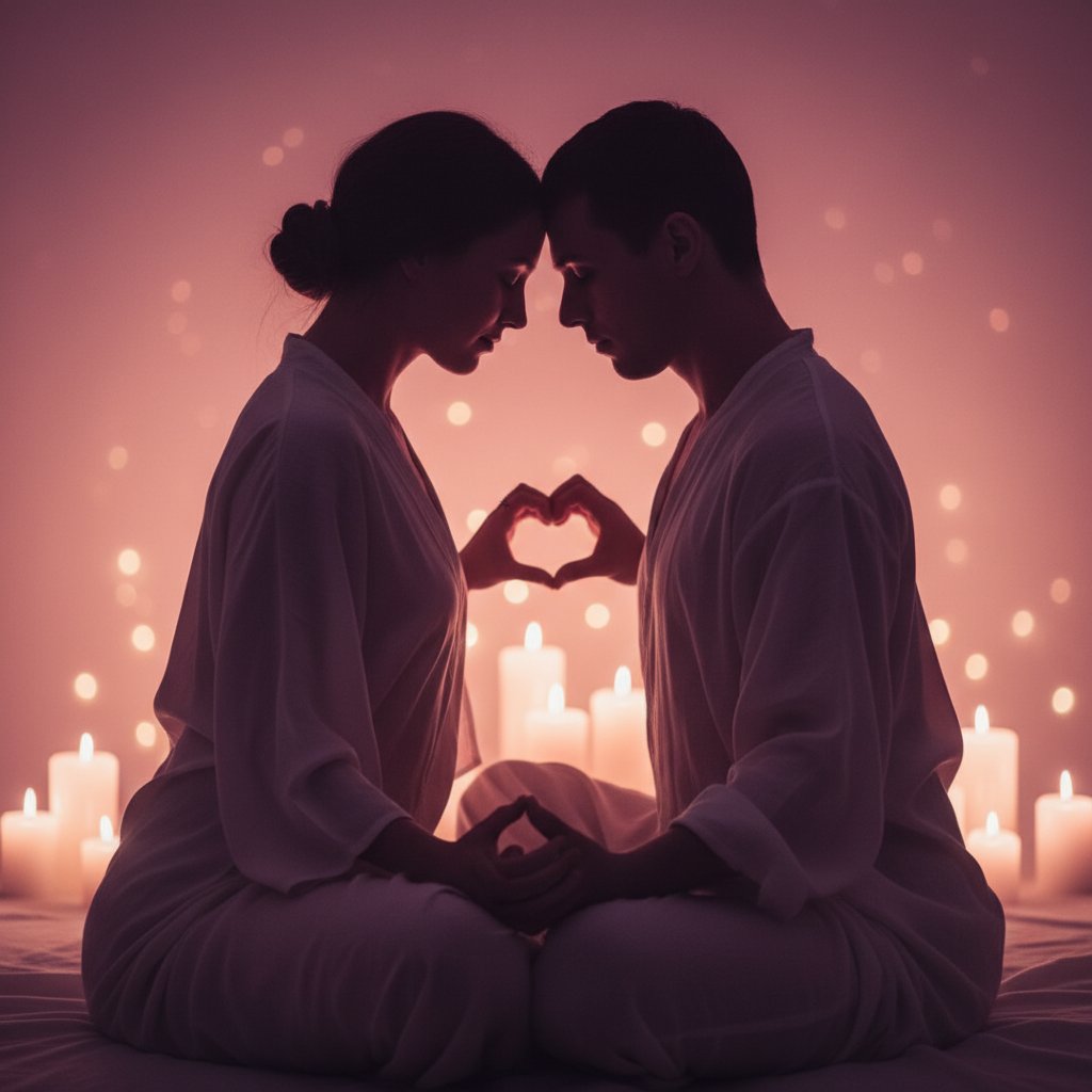 Yab yum posture tantrique signification - couple front contre front