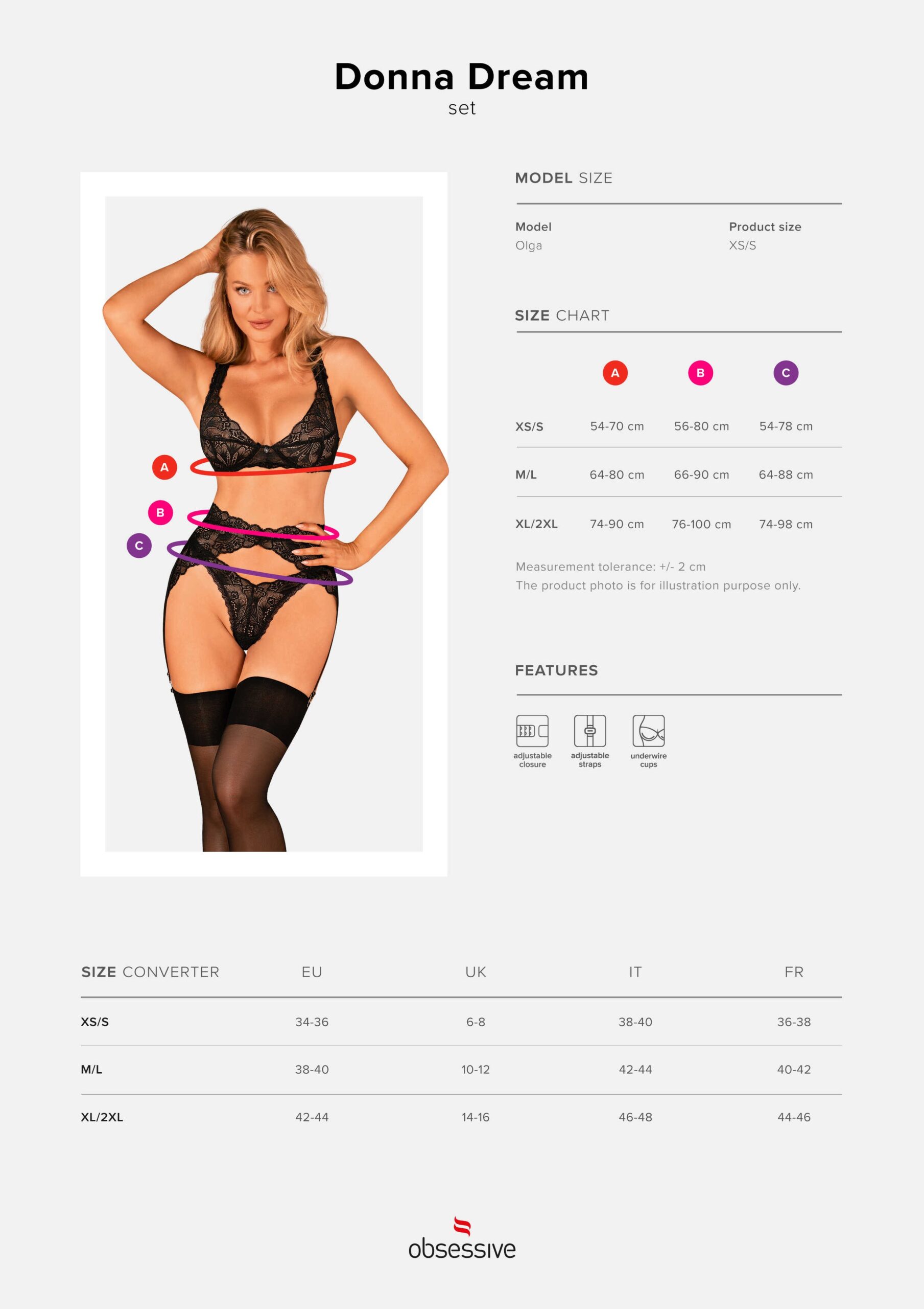 Ensemble lingerie dentelle 3 pièces Donna Dream - Obsessive – Image 9