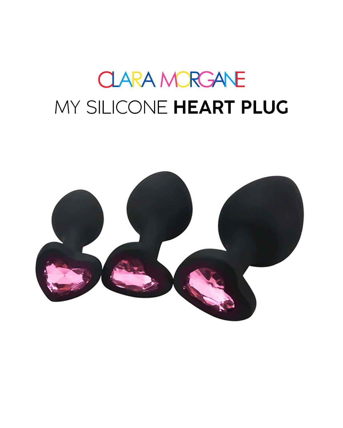 Plug anal bijou en silicone coeur rose - Clara Morgane – Image 3