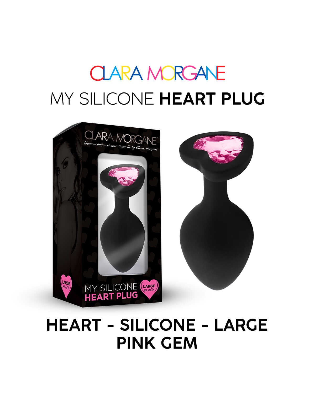 Plug anal bijou en silicone coeur rose - Clara Morgane – Image 4