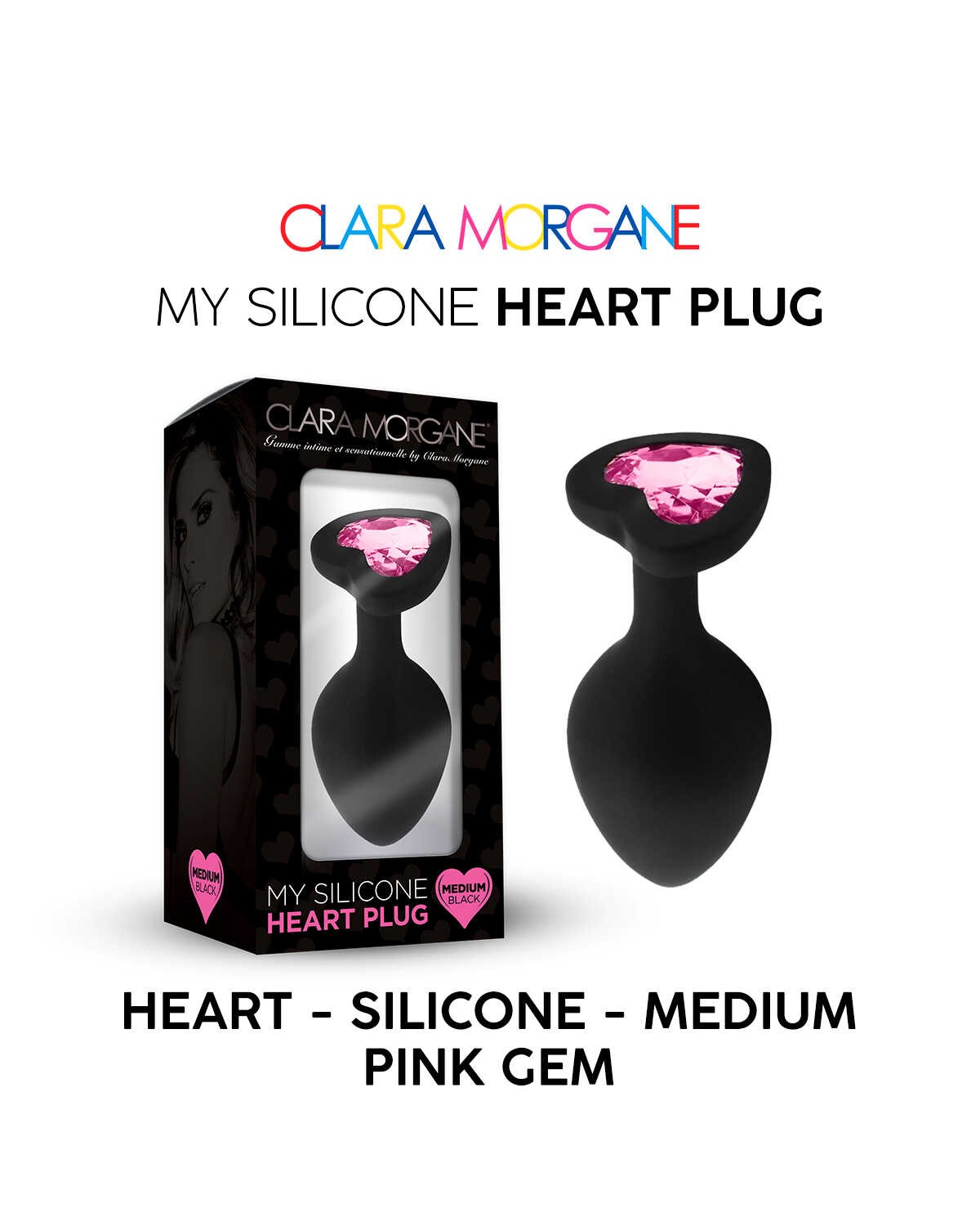 Plug anal bijou en silicone coeur rose - Clara Morgane