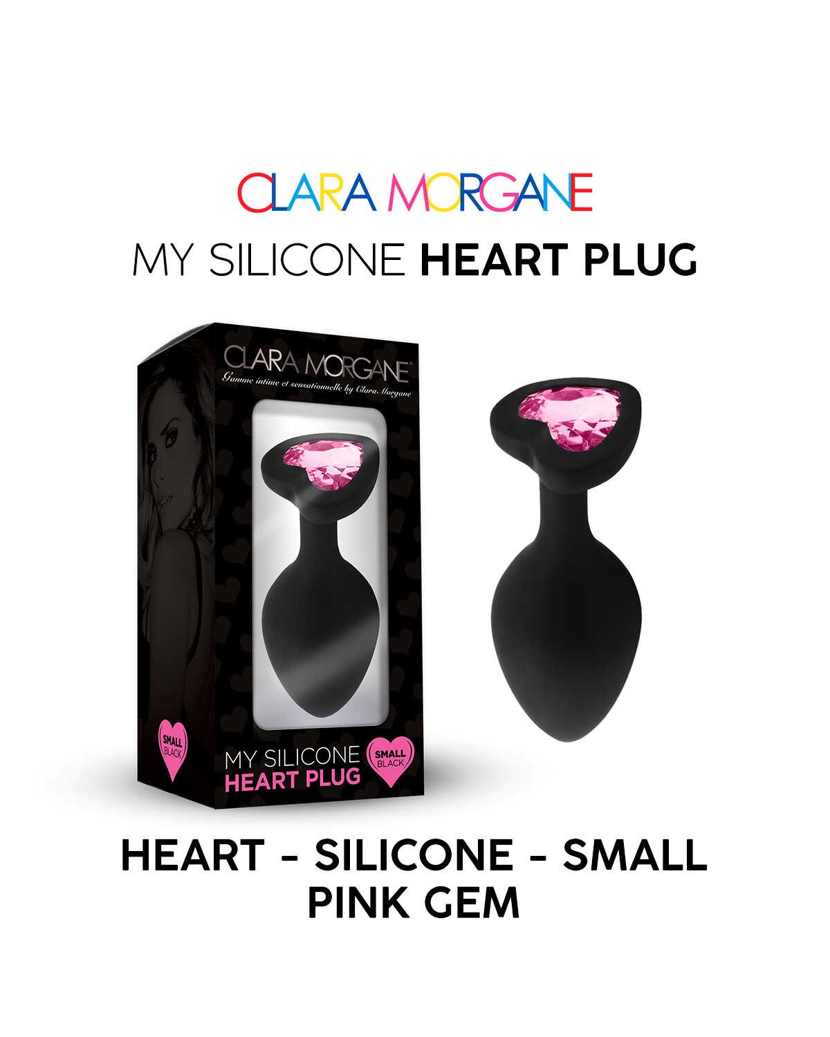 Plug anal bijou en silicone coeur rose - Clara Morgane – Image 5