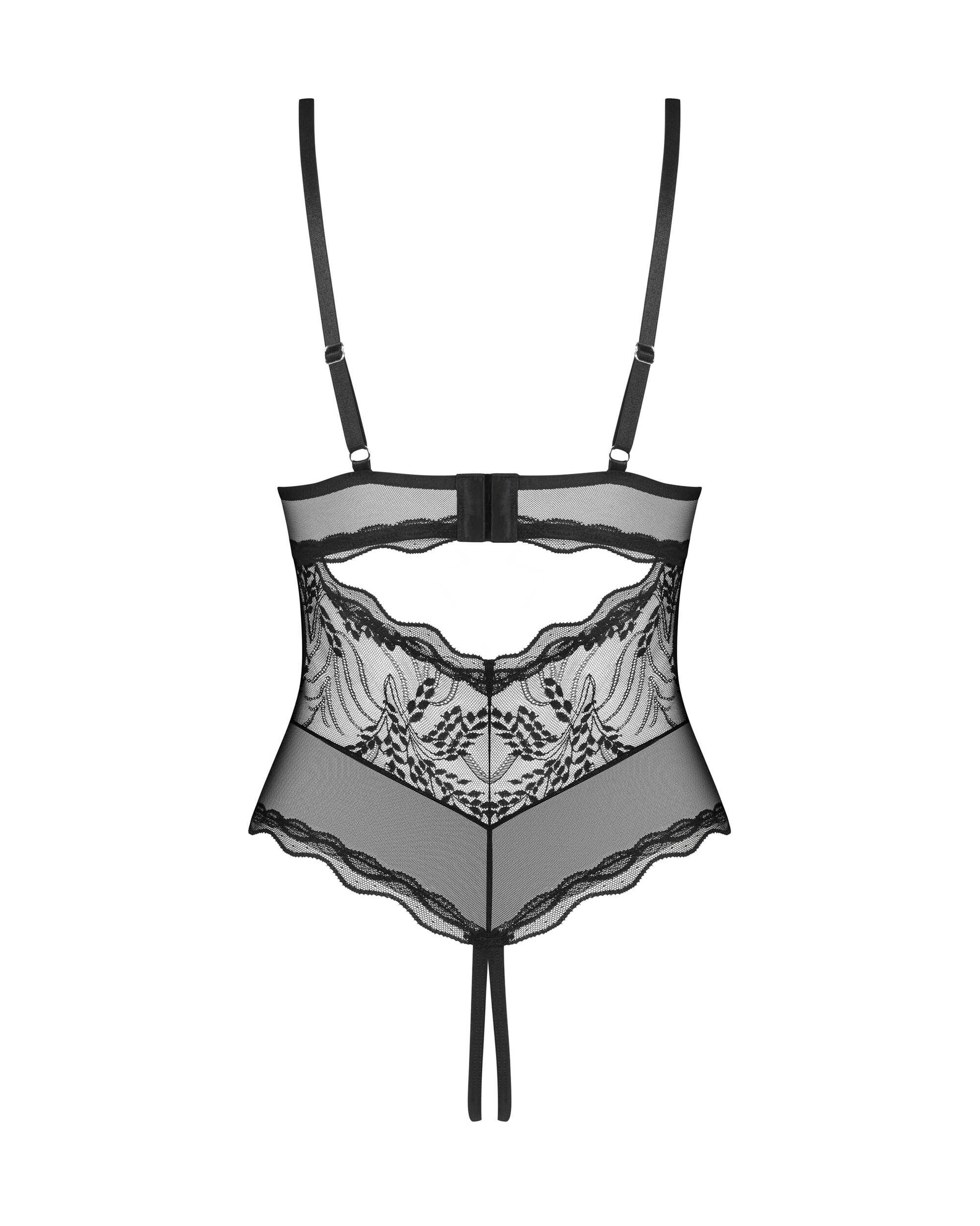 Body ouvert en dentelle et résille Perisia - Obsessive – Image 2