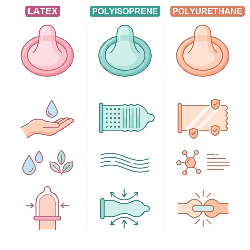 allergie latex préservatif solutions naturelles - comparaison des matériaux