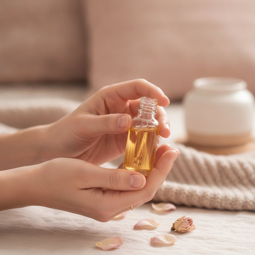 Appliquer une huile vegetale en douceur pour apaiser la vulvodynie au quotidien