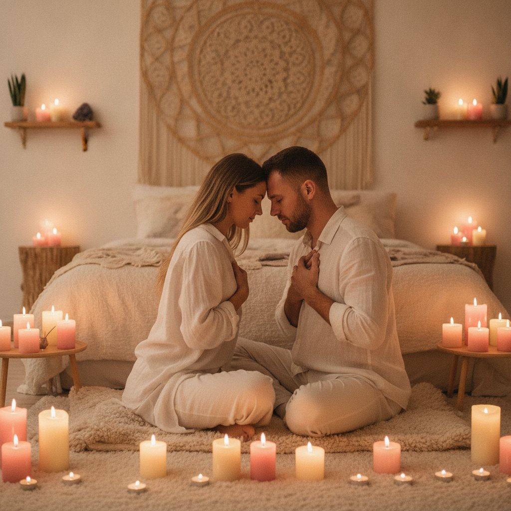 chakras couple alignement meditation - main sur le coeur exercice de connexion