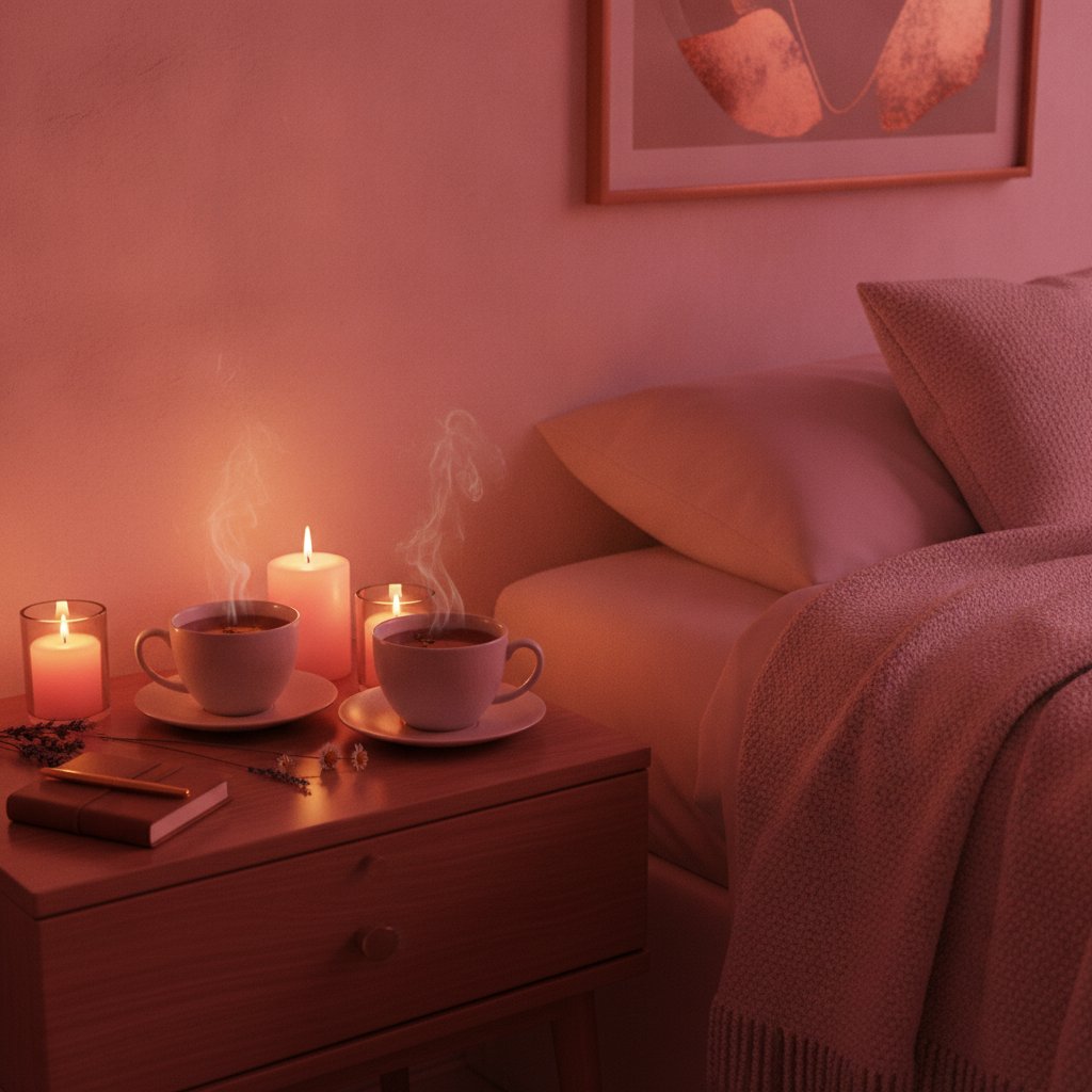 coherence cardiaque couple bienfaits intimite - ambiance cocooning bougies et tisane pour un rituel a deux