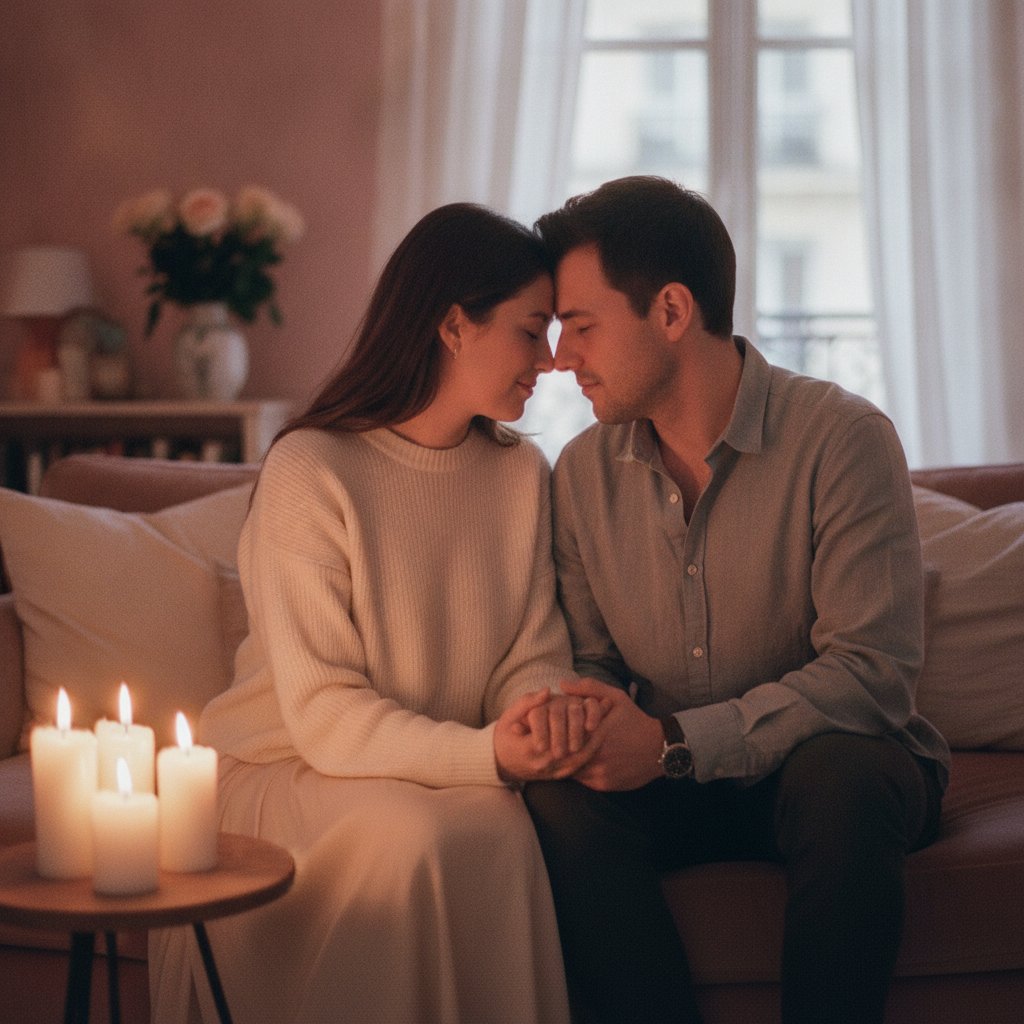 eye gazing couple regard partage - fronts unis tendresse apres exercice