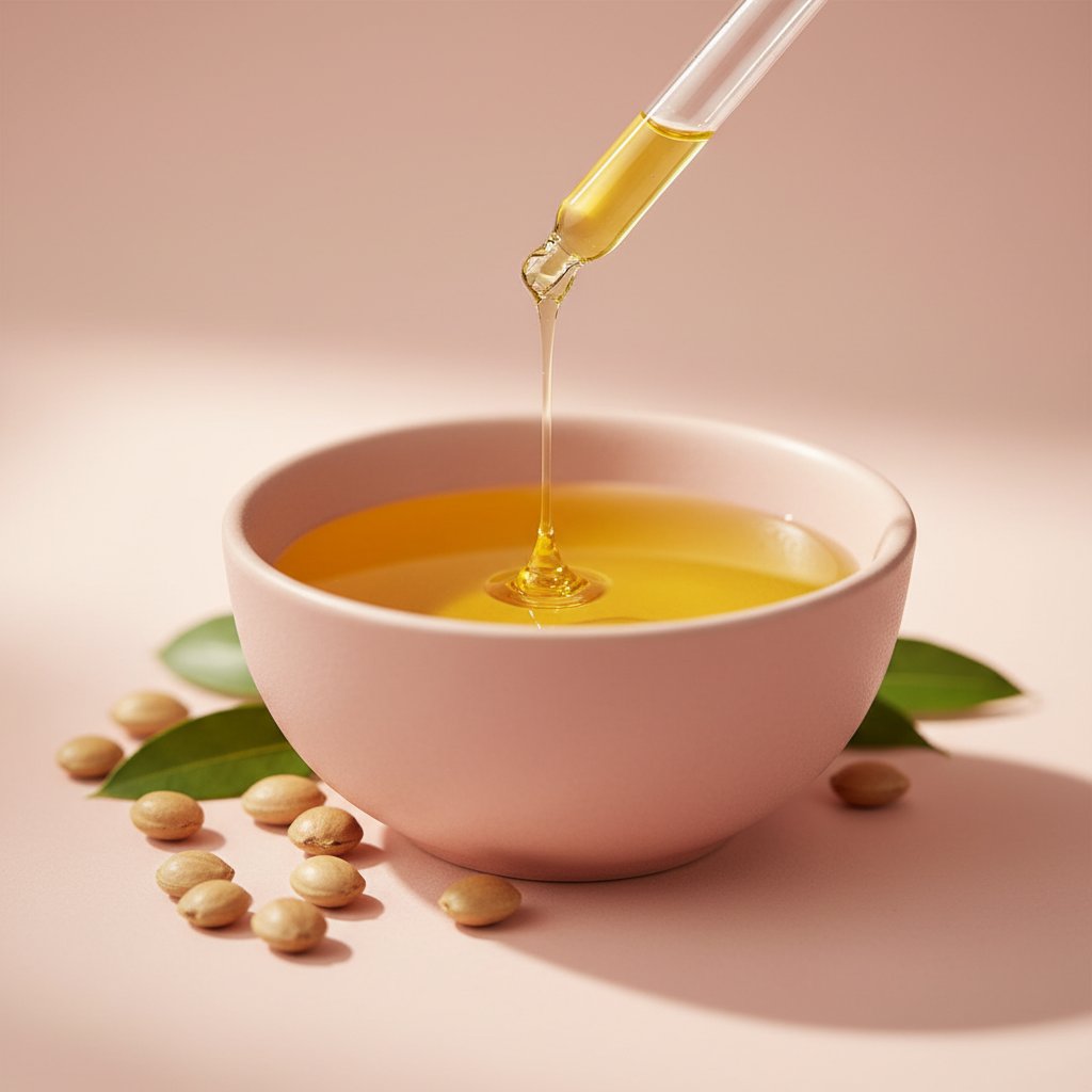 huile jojoba soin intime tolerance - huile dorée versée à la pipette