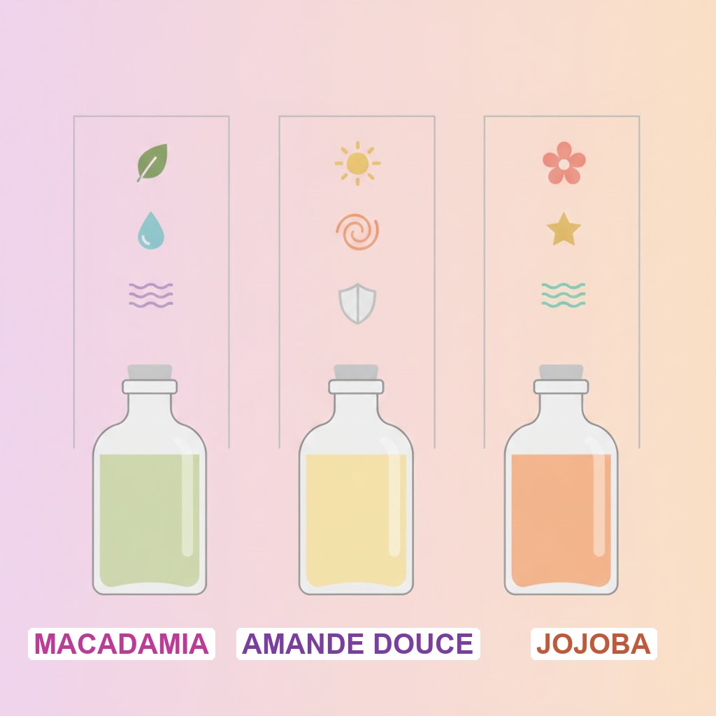 huile macadamia massage bienfaits choisir - comparaison macadamia amande douce jojoba
