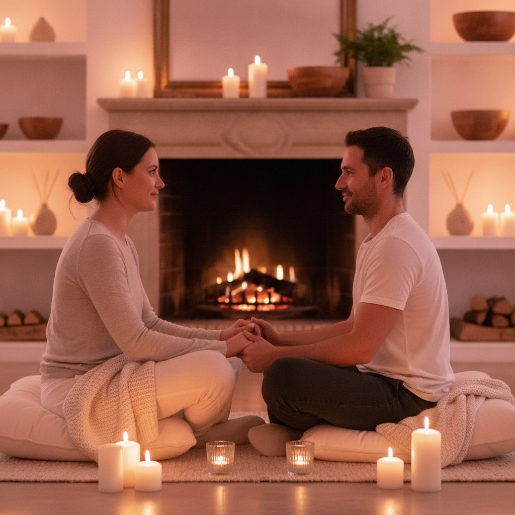 meditation couple pleine conscience exercices - couple exprimant sa gratitude main dans la main