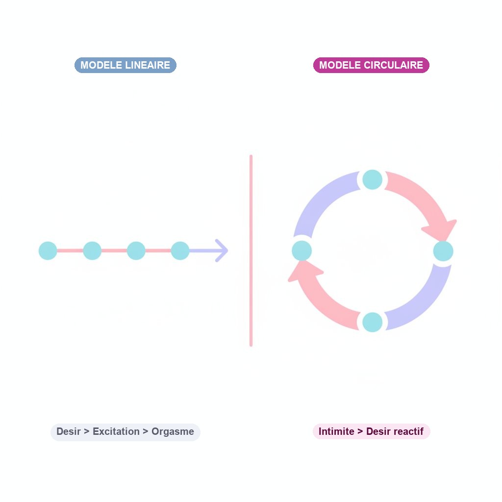 desir circulaire feminin schema explication - modele lineaire vs circulaire