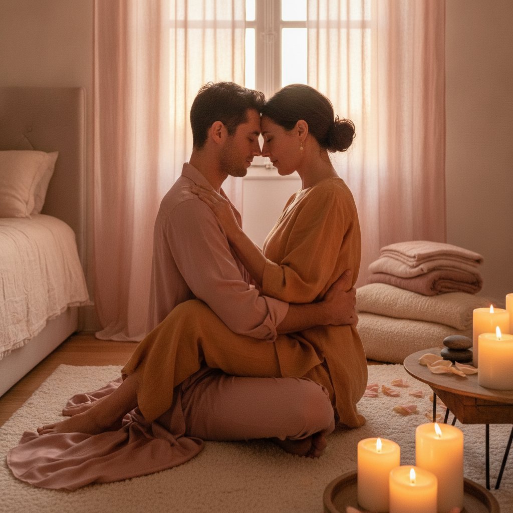 respiration synchronisee couple yab yum exercices - position yab yum enlacee
