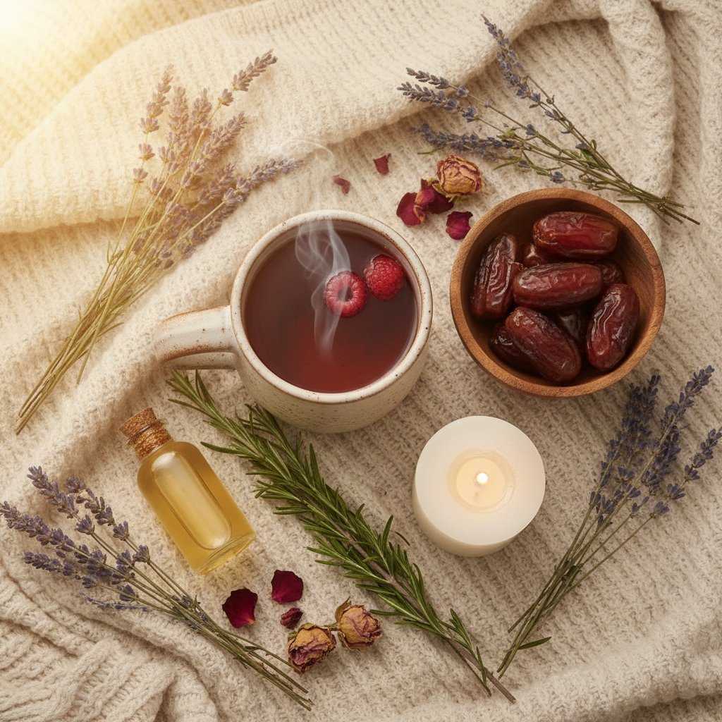 rituel preparation accouchement 8eme mois - infusion framboisier et dattes
