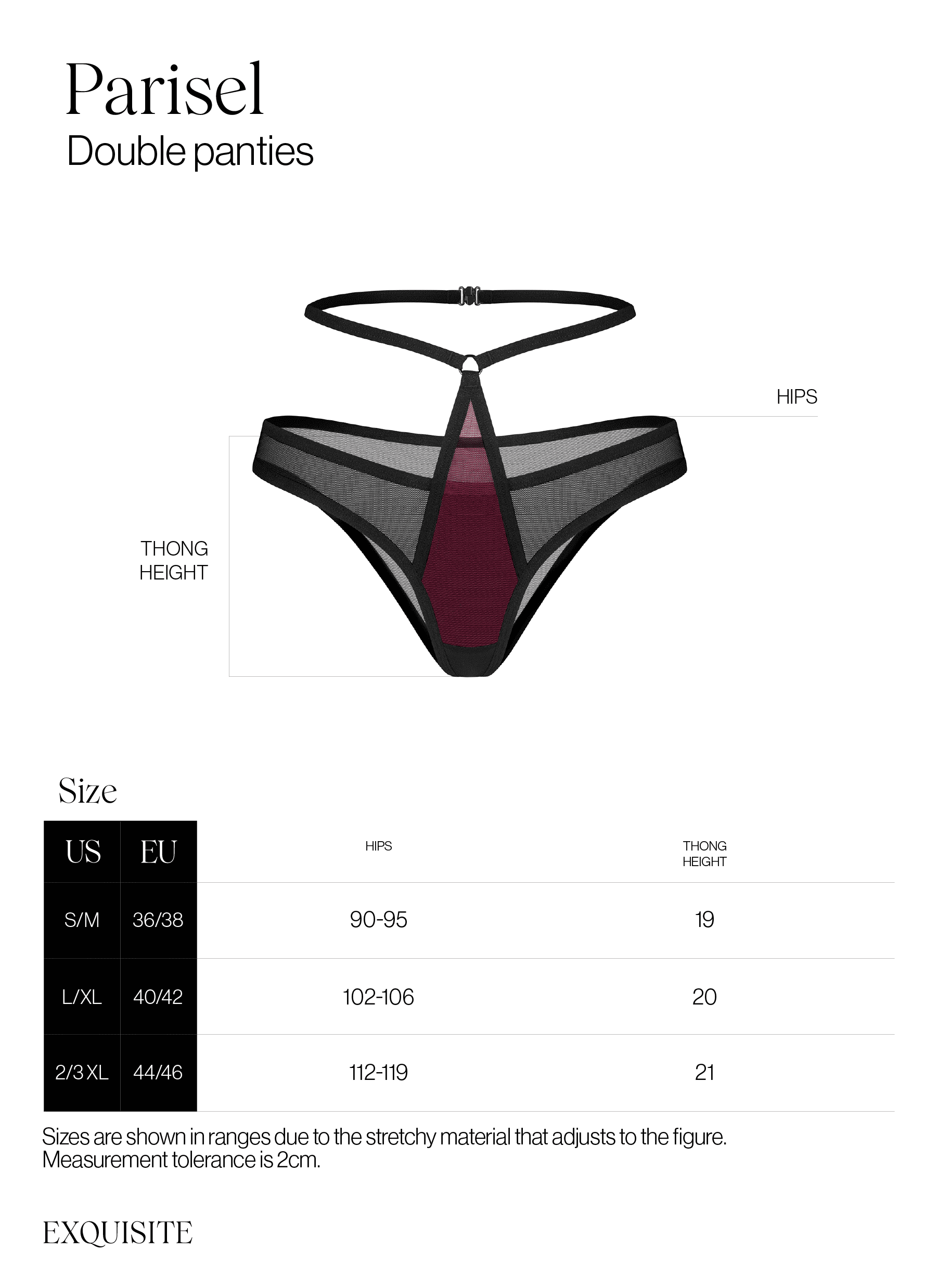 Culotte résille bordeaux à sangles Parisel - Obsessive – Image 6