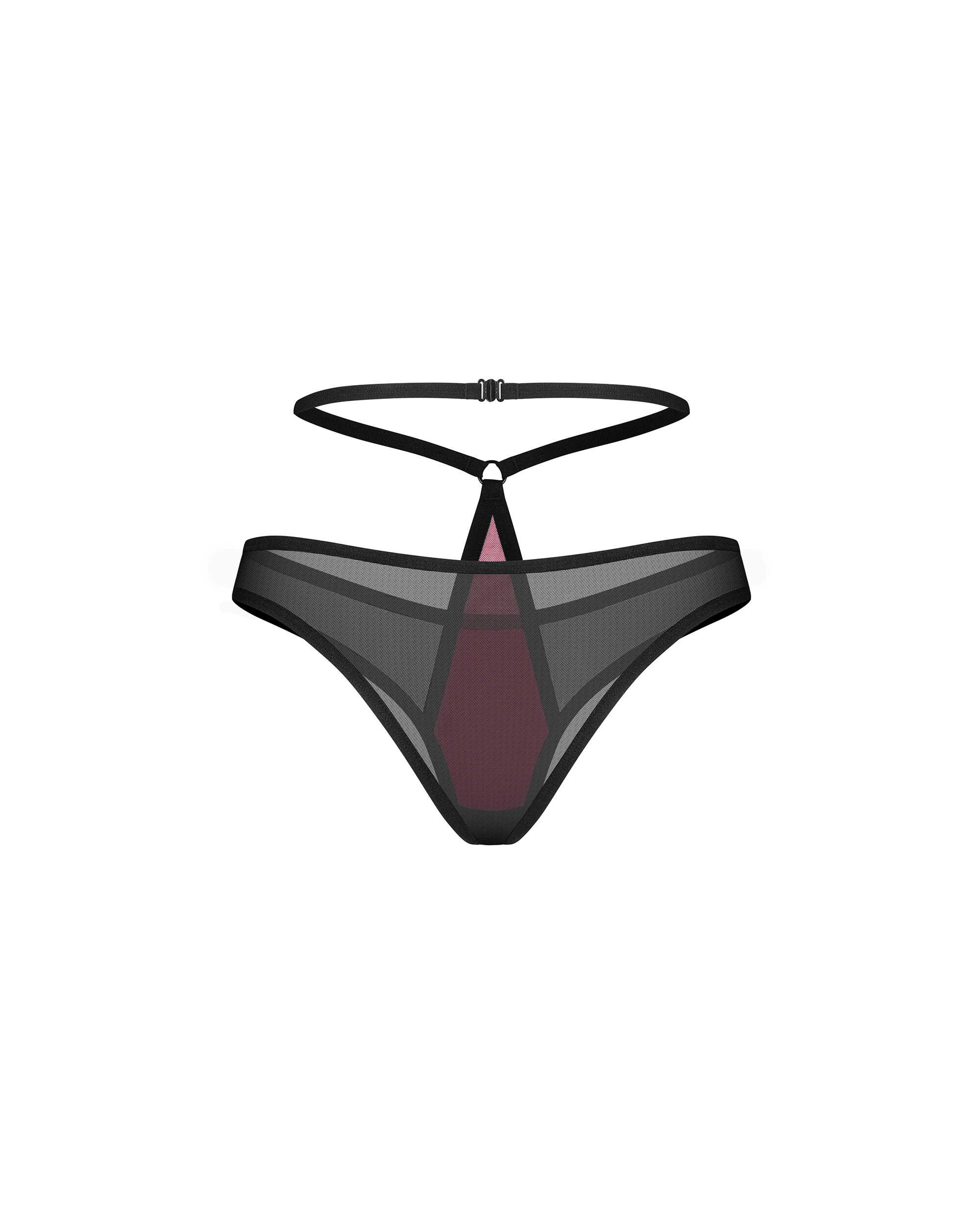 Culotte résille bordeaux à sangles Parisel - Obsessive – Image 2