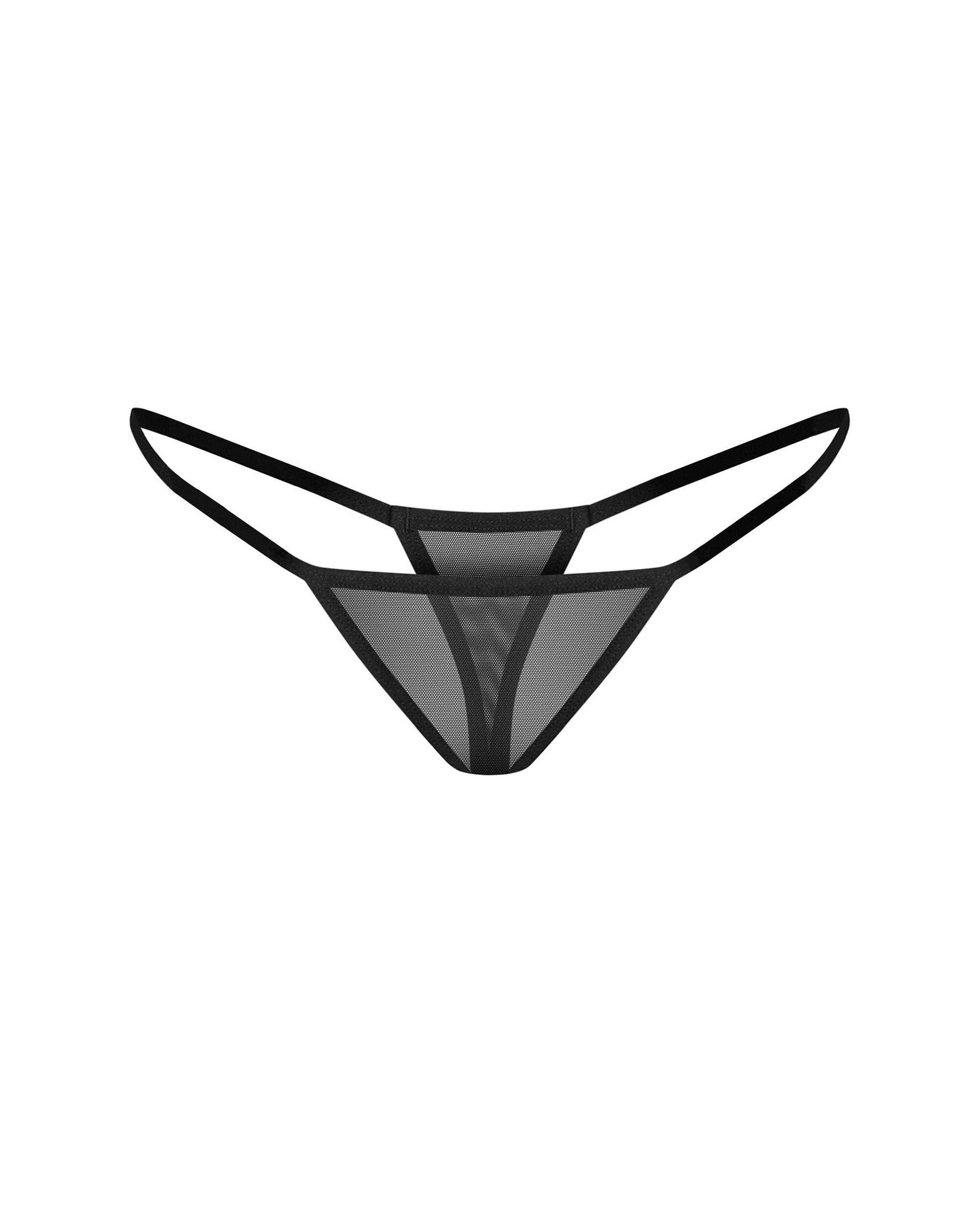 String résille noire minimaliste Parisel - Obsessive