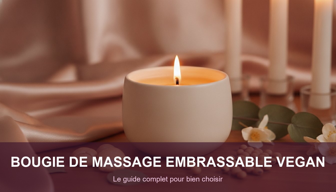 Bougie de massage embrassable vegan a choisir - cire de soja parfumee allumee