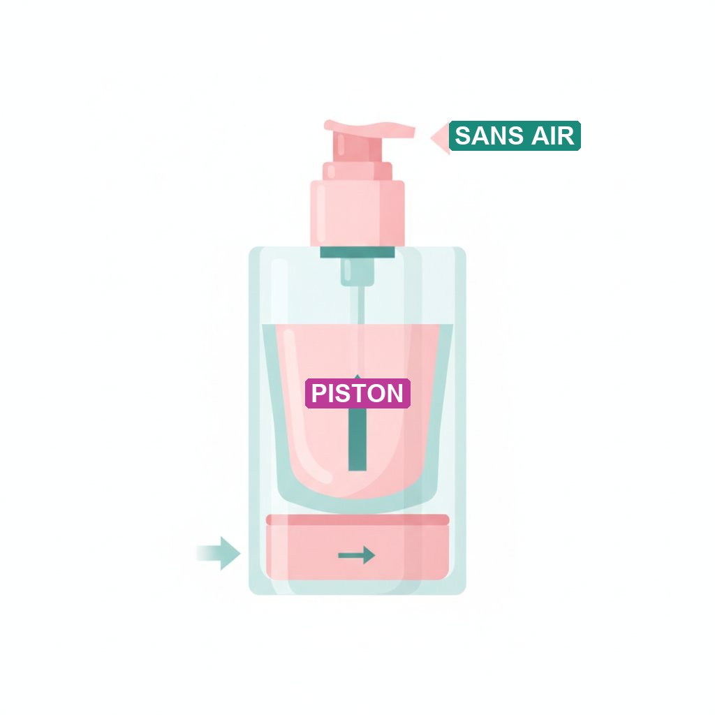 pipette pompe spray cosmetique intime hygiene - fonctionnement du flacon airless sans air
