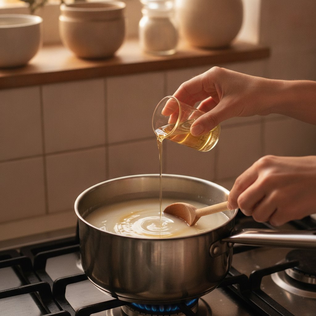 huile de coco fractionnee bougie de massage maison - fondre la cire au bain-marie