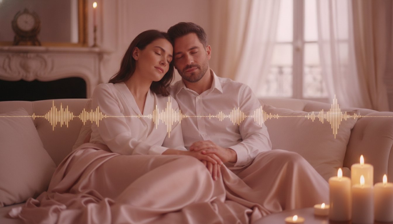 Fréquence 528 Hz en couple - moment de détente et amour partagé au coin du feu