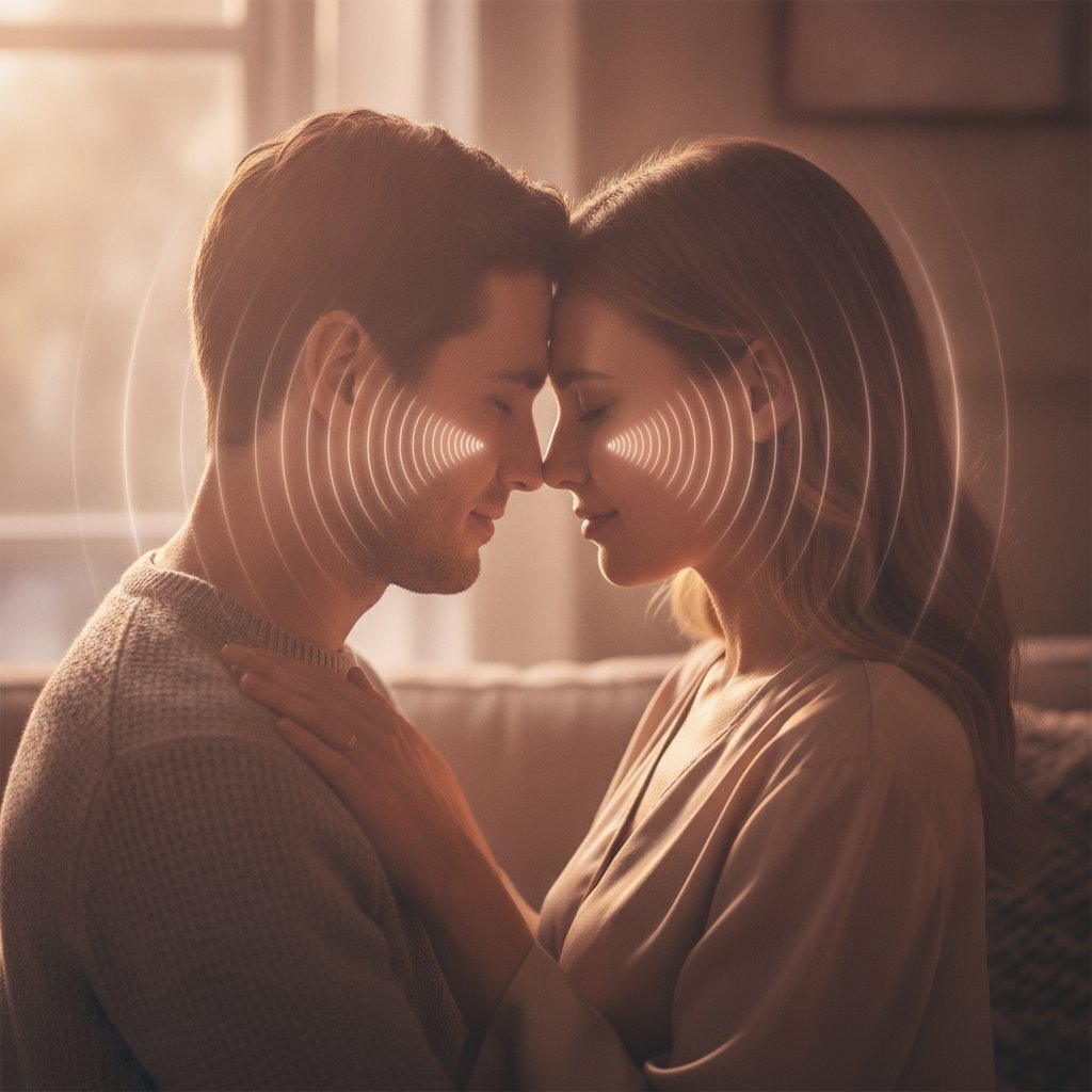 Fréquence 528 Hz amour couple - front contre front en pleine connexion vibratoire