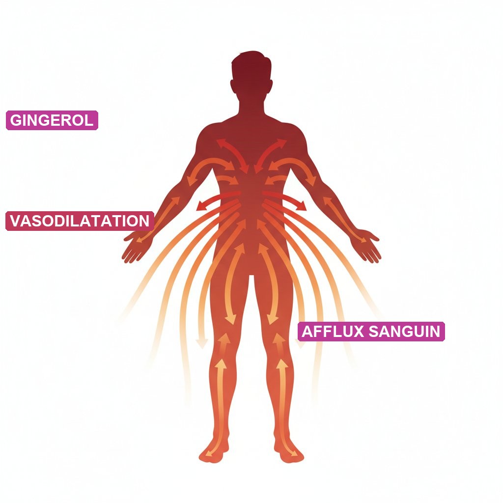huile essentielle gingembre tonus masculin - action sur la circulation sanguine