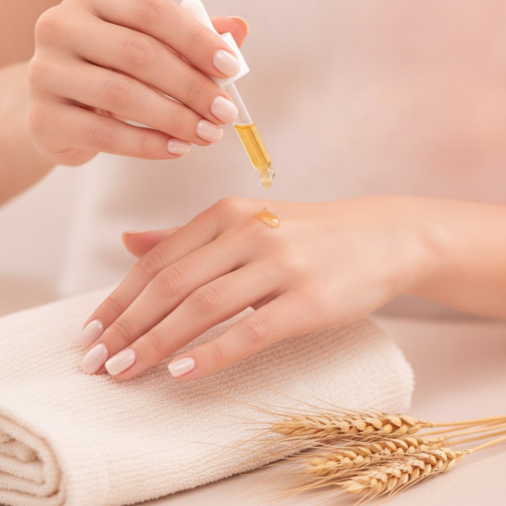 huile germe ble cosmetique avantages intime - application d'une huile de soin naturelle