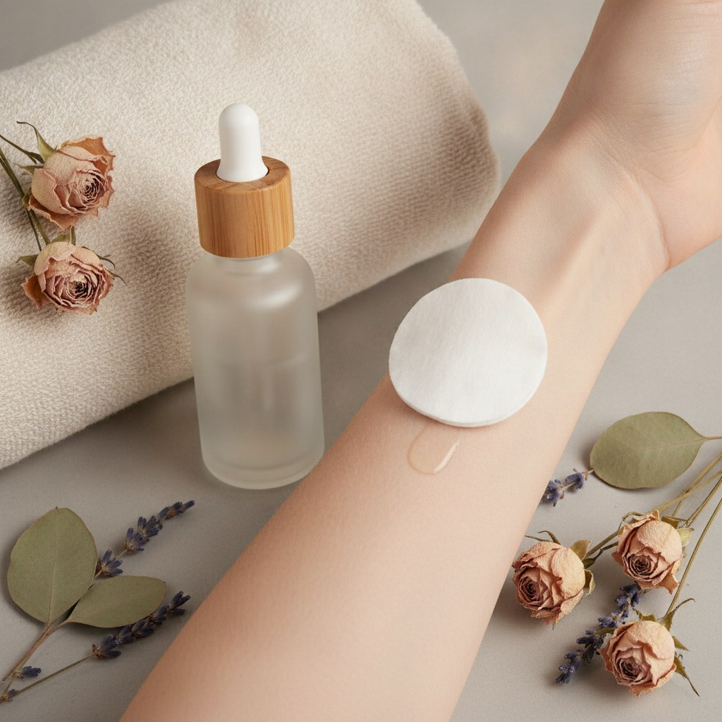 Test cutane de tolerance d une huile de jojoba macerat avant usage intime