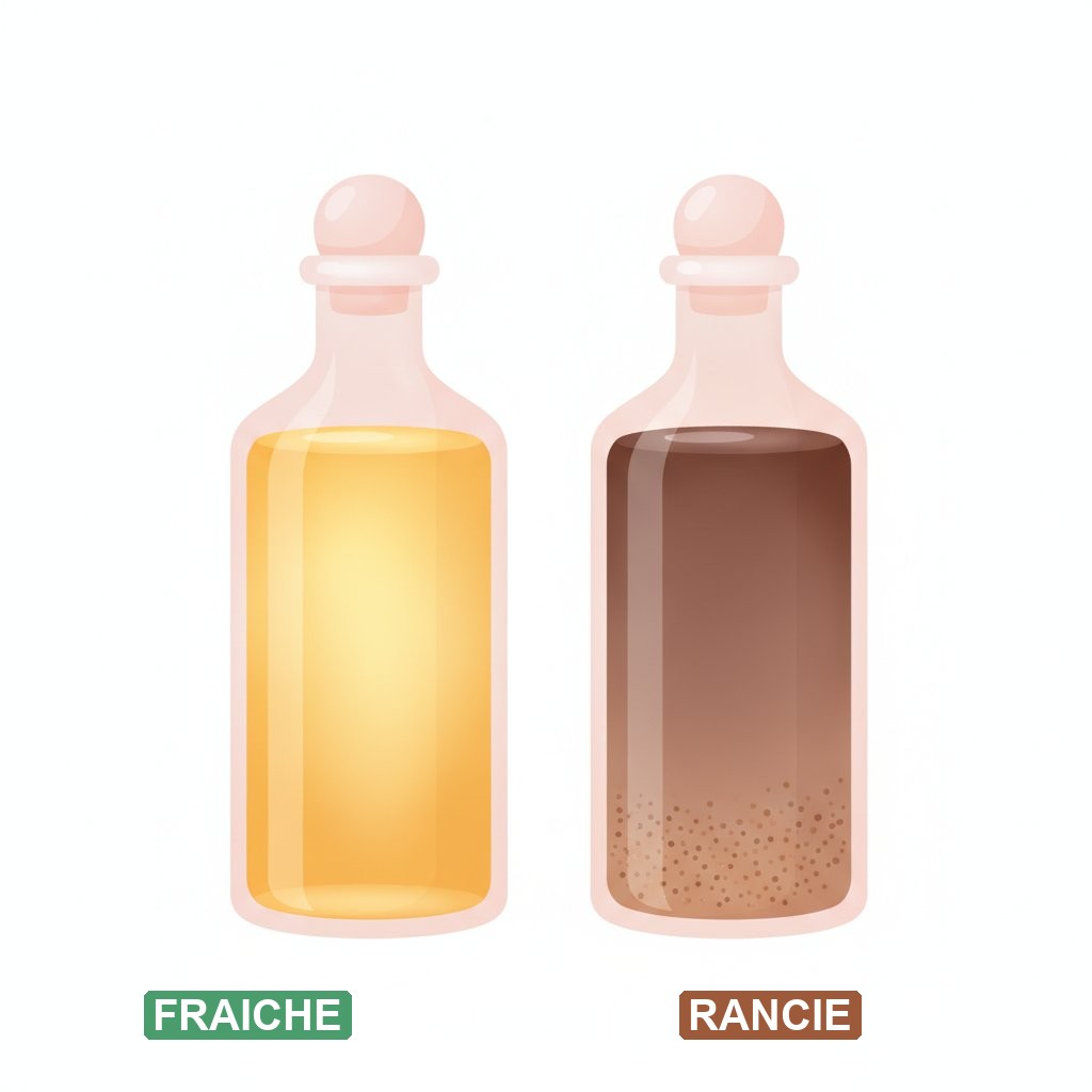 rancissement huile vegetale identifier signes - comparaison huile fraîche et huile rance