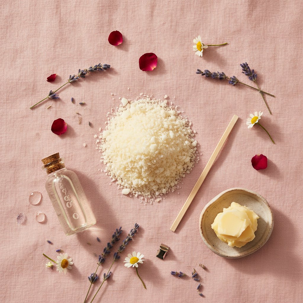 huile de coco fractionnee bougie de massage maison - ingredients cire de soja karite