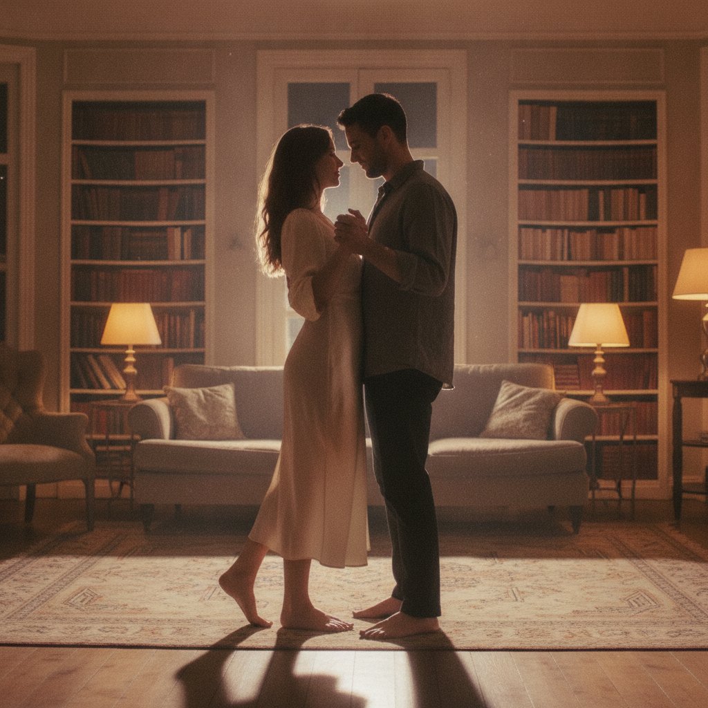 Spotify Blend couple playlist partagee - couple dansant un slow dans le salon