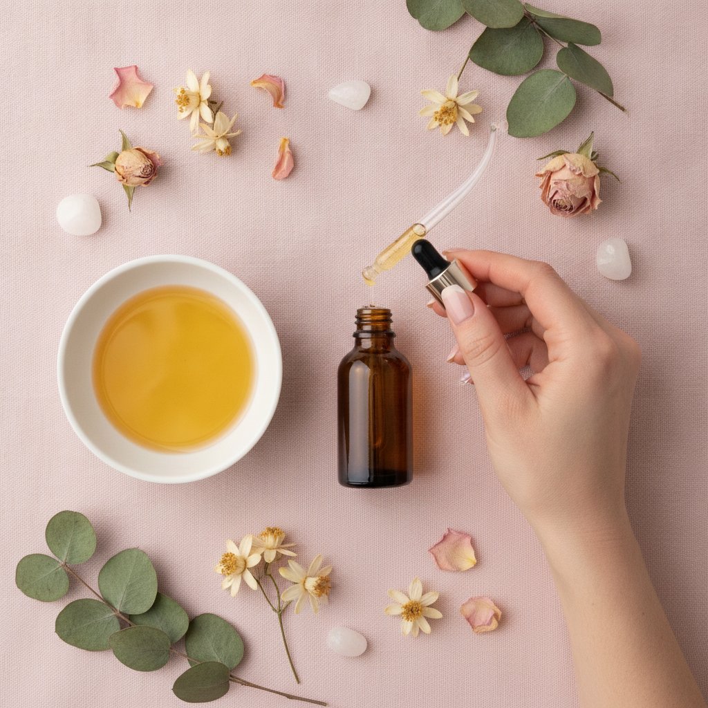 synergie huiles essentielles desir feminin - préparation DIY d une synergie de massage