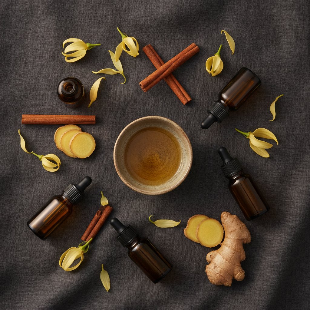 huile essentielle gingembre tonus masculin - synergie de massage aromathérapie