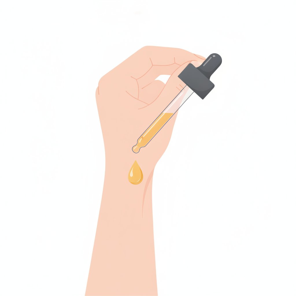 test cutane huile essentielle diluee au pli du coude avant massage