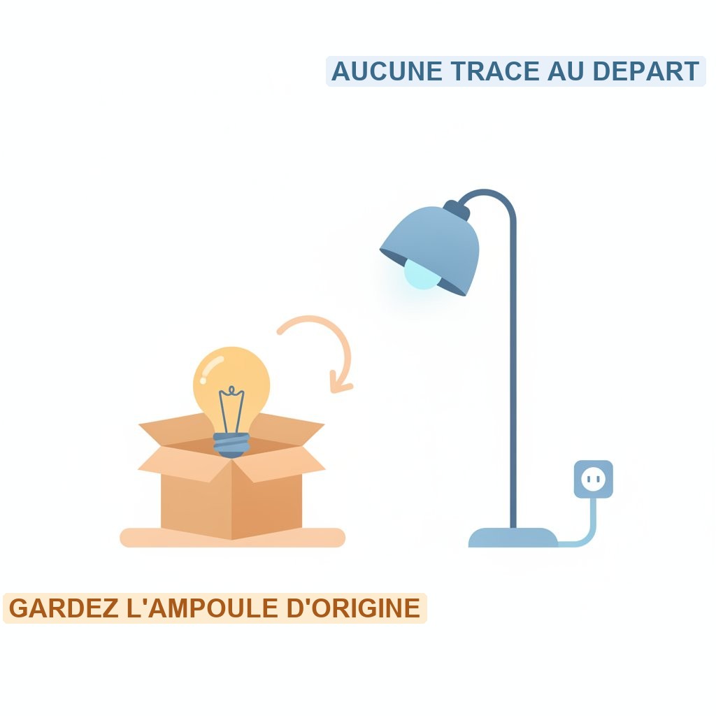 Ampoule connectée sans travaux locataire - conserver l'ampoule d'origine pour l'état des lieux