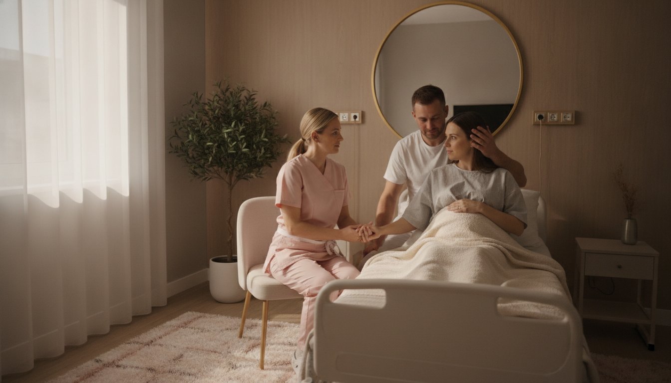 Communiquer avec sa sage-femme pendant le travail - moment de soutien en salle de naissance