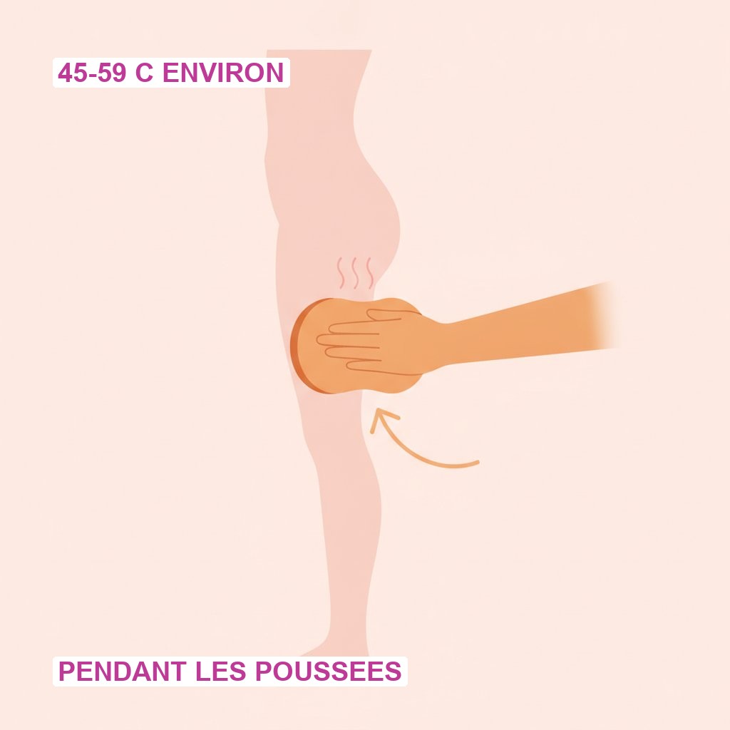 Compresse chaude périnée accouchement technique - geste et température d'application