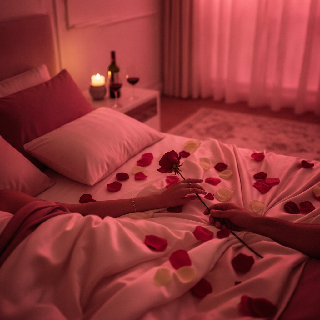 Couleur lumière chambre effet humeur psychologie - ambiance rose romantique en couple