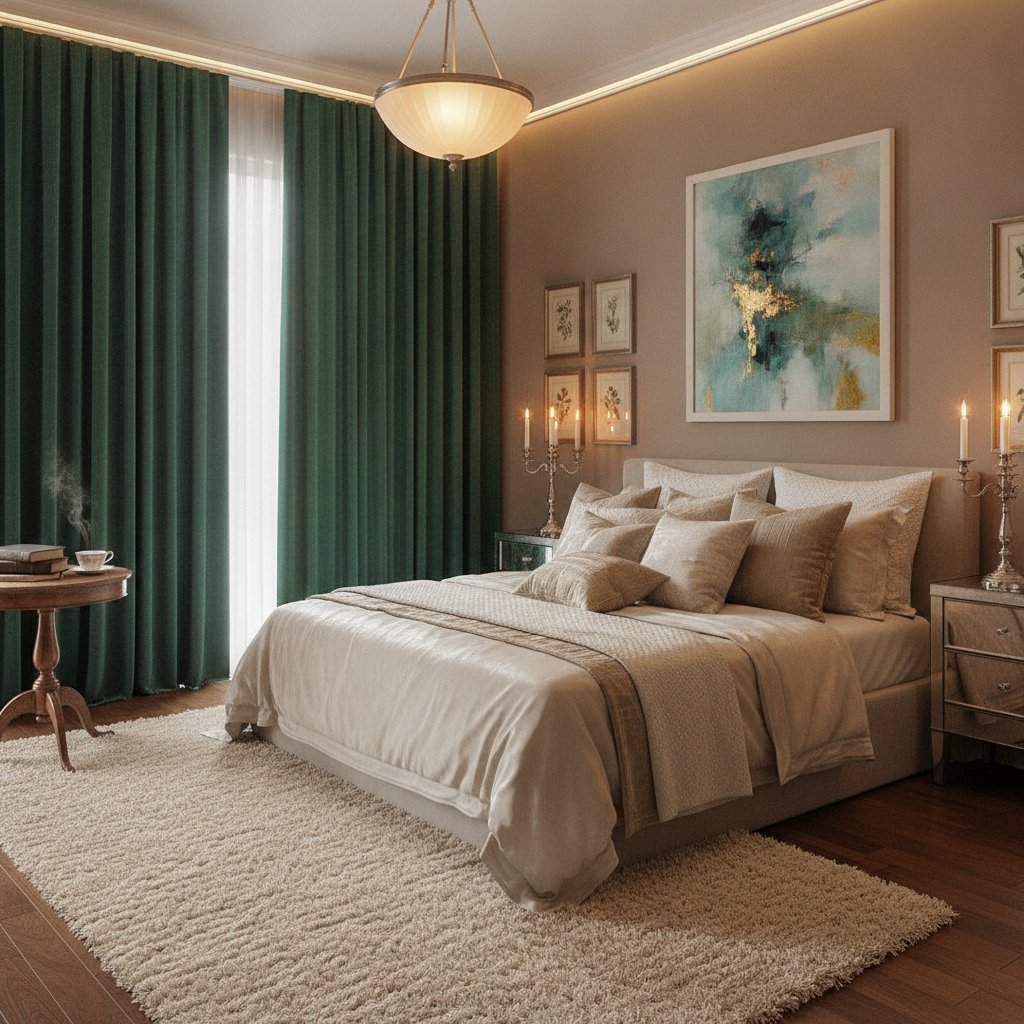G&eacute;rer la g&ecirc;ne des bruits pendant l'amour - chambre cocooning avec tapis &eacute;pais et rideaux &eacute;pais pour att&eacute;nuer le son
