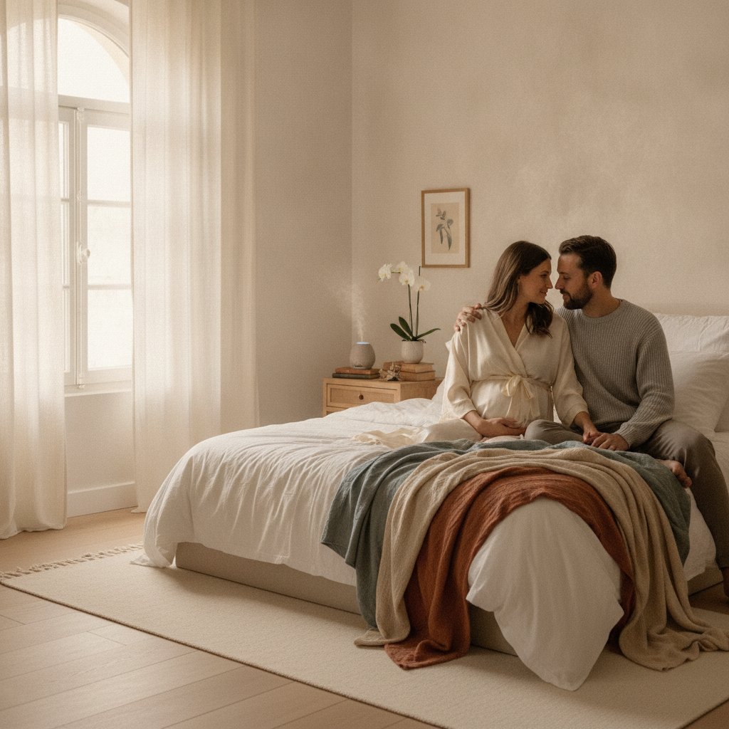 huile jojoba massage perinee grossesse - couple complice pendant la grossesse